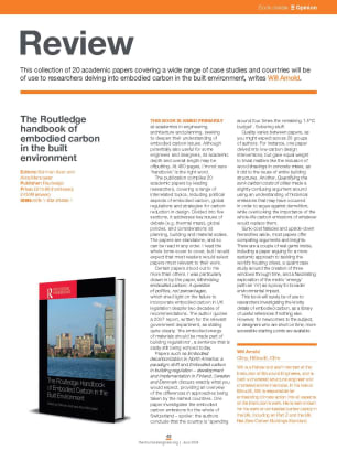 Book review: The Routledge handbook of embodied carbon in the built environment