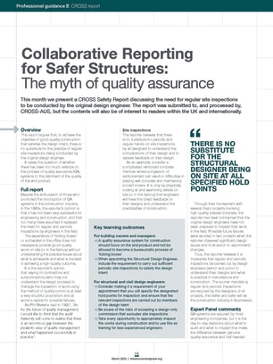 Collaborative Reporting for Safer Structures: The myth of quality assurance