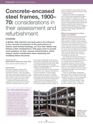 Concrete-encased steel frames, 1900–70: considerations in their assessment and refurbishment