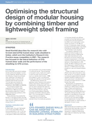 Optimising the structural design of modular housing by combining timber and lightweight steel framing