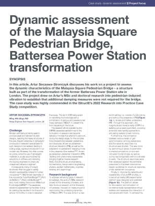 Dynamic assessment of the Malaysia Square Pedestrian Bridge, Battersea Power Station transformation