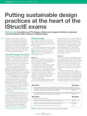 Putting sustainable design practices at the heart of the IStructE exams