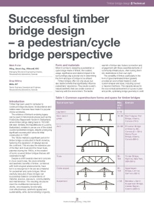 Successful timber bridge design – a pedestrian/cycle bridge perspective