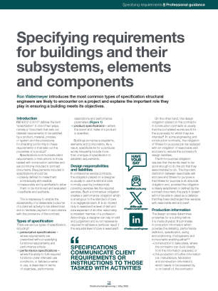 Specifying requirements for buildings and their subsystems, elements and components