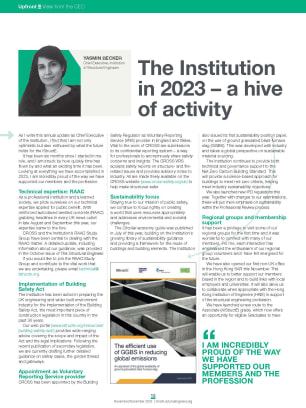 View from the CEO: The Institution in 2023 – a hive of activity