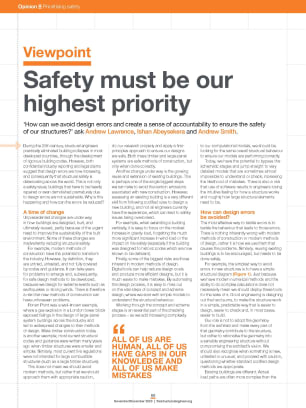 Viewpoint: Safety must be our highest priority