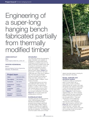 Engineering of a super-long hanging bench fabricated partially from thermally modified timber