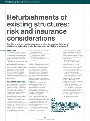 Refurbishments of existing structures: risk and insurance considerations