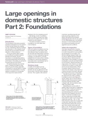 Large openings in domestic structures Part 2: Foundations
