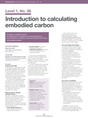 Technical Guidance Note (Level 1, No. 36): Introduction to calculating embodied carbon