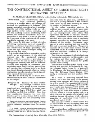 The Constructional Aspect of Large Electricity Generating Stations