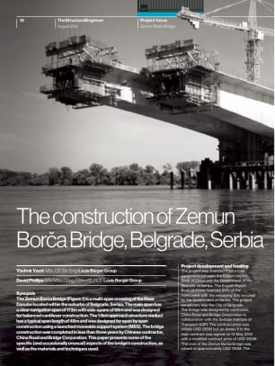 The construction of Zemun Bor&ccaron;a Bridge, Belgrade, Serbia
