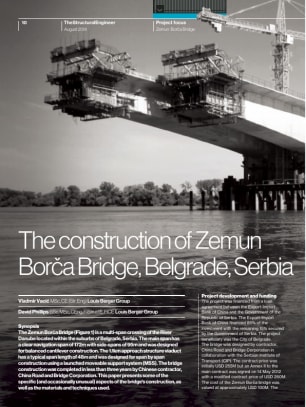 The construction of Zemun Borča Bridge, Belgrade, Serbia