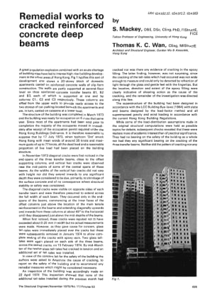 Remedial Works to Cracked Reinforced Concrete Deep Beams