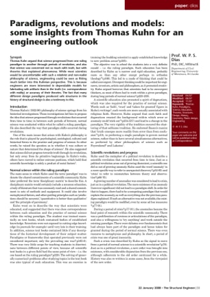 Paradigms, revolutions and models: some insights from Thomas Kuhn for an engineering outlook