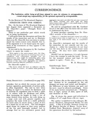Correspondence. Strength Tests for Cement