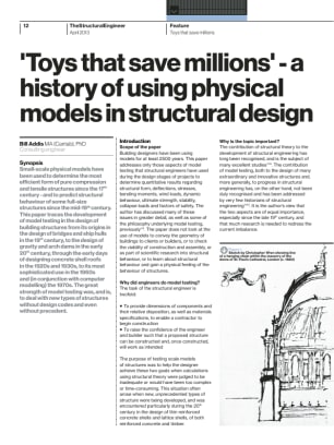'Toys that save millions' - a history of using physical models in structural design