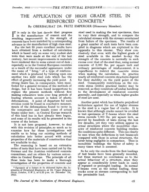 The Application of High Grade Steel in Reinforced Concrete