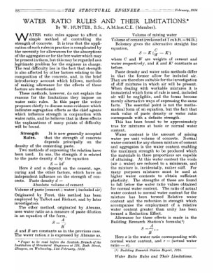 Water Ratio Rules and their Limitations