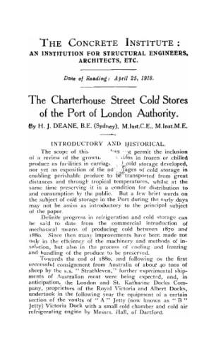 The Charterhouse Street cold stores of the Port of London Authority
