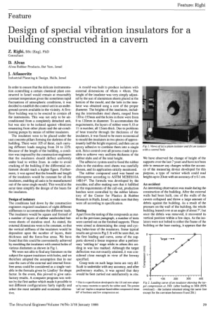 Design of Special Vibration Insulators for a Building Constructed in a Cavern