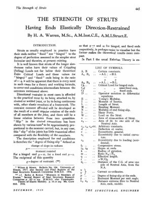 The Strength of Struts Having Ends Elastically Direction-Restrained