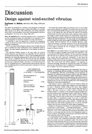 Discussion on Design Against Wind-excited Vibration by Professor A. Bolton