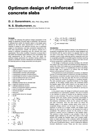 Optimum Design of Reinforced Concrete Slabs
