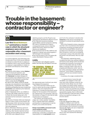 Trouble in the basement: whose responsibility – contractor or engineer?