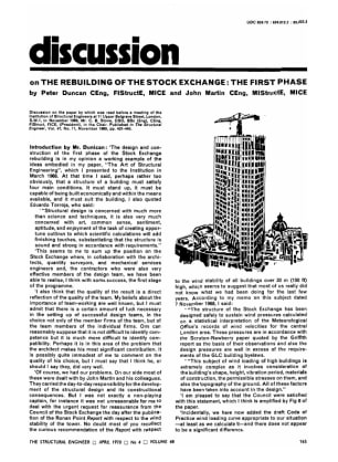 Discussion on 'The Rebuilding of the Stock Exchange: The First Phase' by Peter Duncan and John Marti