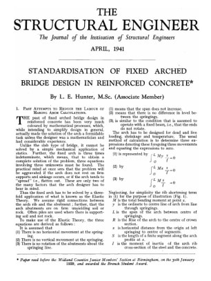 Standardisation of fixed arched bridge design in reinforced concrete