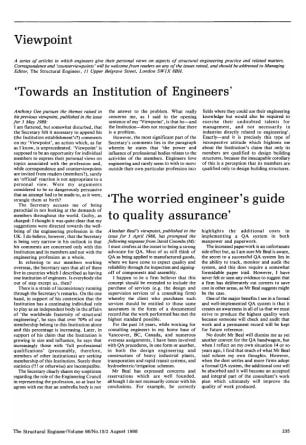 Towards an Institution of Engineers