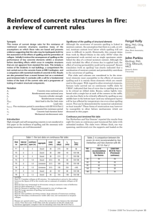 Reinforced concrete structures in fire: a review of current rules