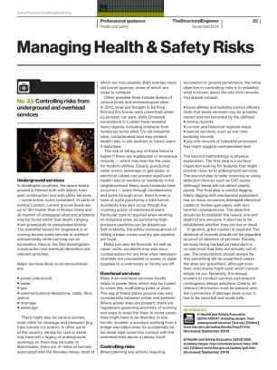 Managing Health & Safety Risks (No. 33): Controlling risks from underground and overhead services