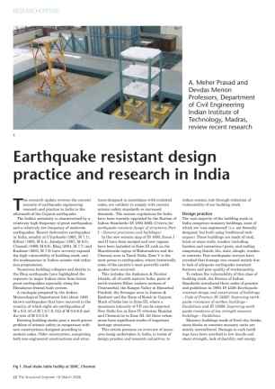 Earthquake resistant design practice and research in India