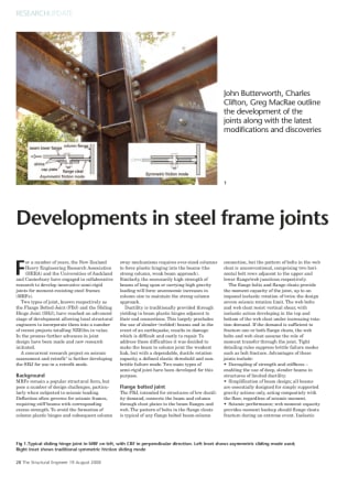 Research update: Developments in steel frame joints in New Zealand