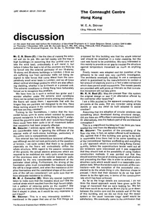 Discussion on The Connaught Centre, Hong Kong by W.E.A. Skinner