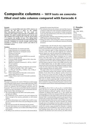 Composite columns - 1819 tests on concrete-filled steel tube columns compared with Eurocode 4