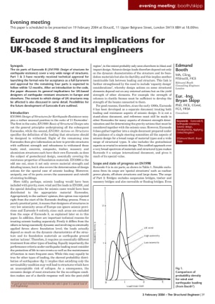 Evening Meeting: Eurocode 8 and its implications for UK-based structural engineers