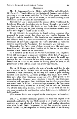 Discussion. Faber, on Reinforced Concrete Code of Practice