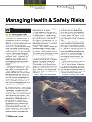 Managing Health & Safety Risks (No. 52): Foreseeable risks