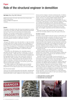 Role of the structural engineer in demolition