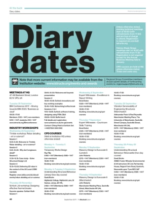 Diary dates (September 2017)