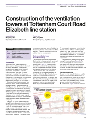 Construction of the ventilation towers at Tottenham Court Road Elizabeth line station