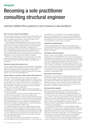 Becoming a sole practitioner consulting structural engineer