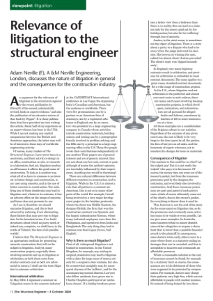 Relevance of litigation to the structural engineer