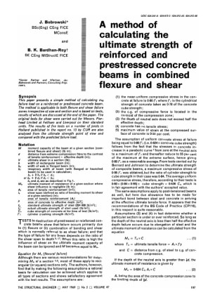 A Method of Calculating the Ultimate Strength of Reinforced and Prestressed Concrete Beams in Combin