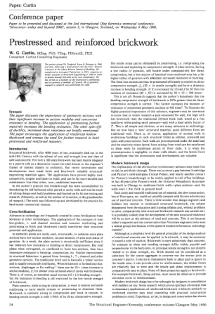 Prestressed and Reinforced Brickwork