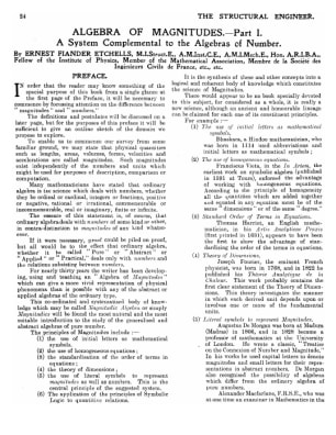 Algebra of Magnitudes - Part I. A System Complemental to the Algebras of Number