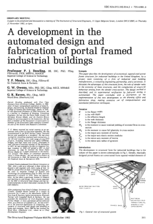 A Development in the Automated Design and Fabrication of Portal Framed Industrial Buildings